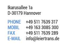 Leier Transporte Hannover - Kontakt: